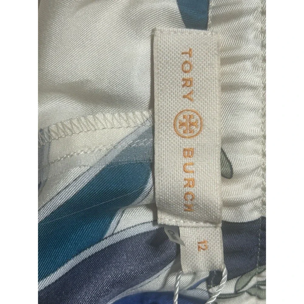 Tory Burch Women’s Sz 12 Adele Pant NWT 100% Silk, Floral, Resort Vacation Boho